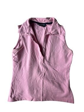 VINTAGE 90S WEATHER VANE PINK POLO SLEEVELESS TOP COTTON SIZE SMALL